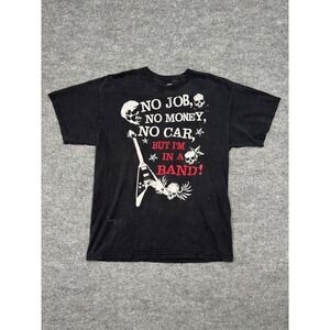Hybrid Tees Graphic T-Shirt No Job No Money No Car But I'm In A Band Black L